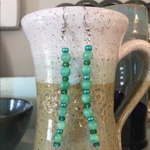 Beautiful Handmade Jade Bead Earrings